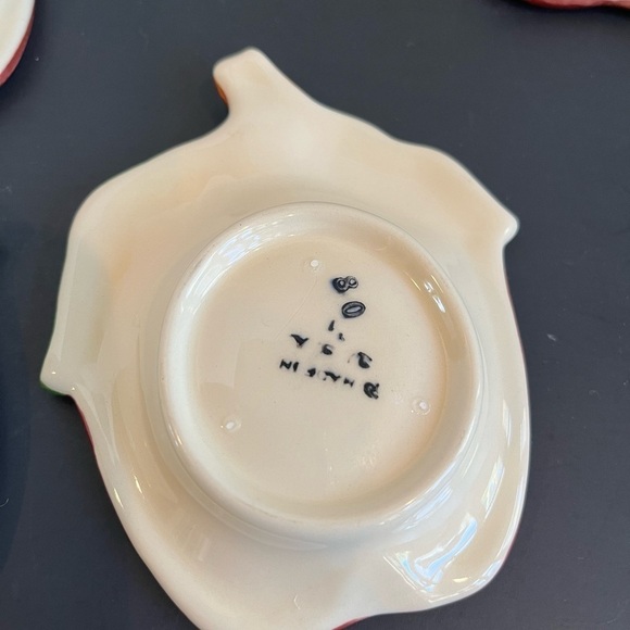 Rare Franciscan Ware Apple Pattern Tea Bag Holders or Spoon Rests - Picture 5 of 8